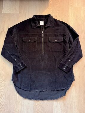 Aerie Offline Oversized Corduroy Quarter Zip Jacket